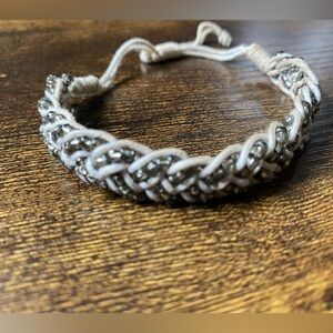 Unique Metal Beaded & Rope Bracelet